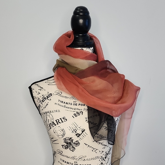 Ombre Sheer Silk Scarf - Picture 5 of 7
